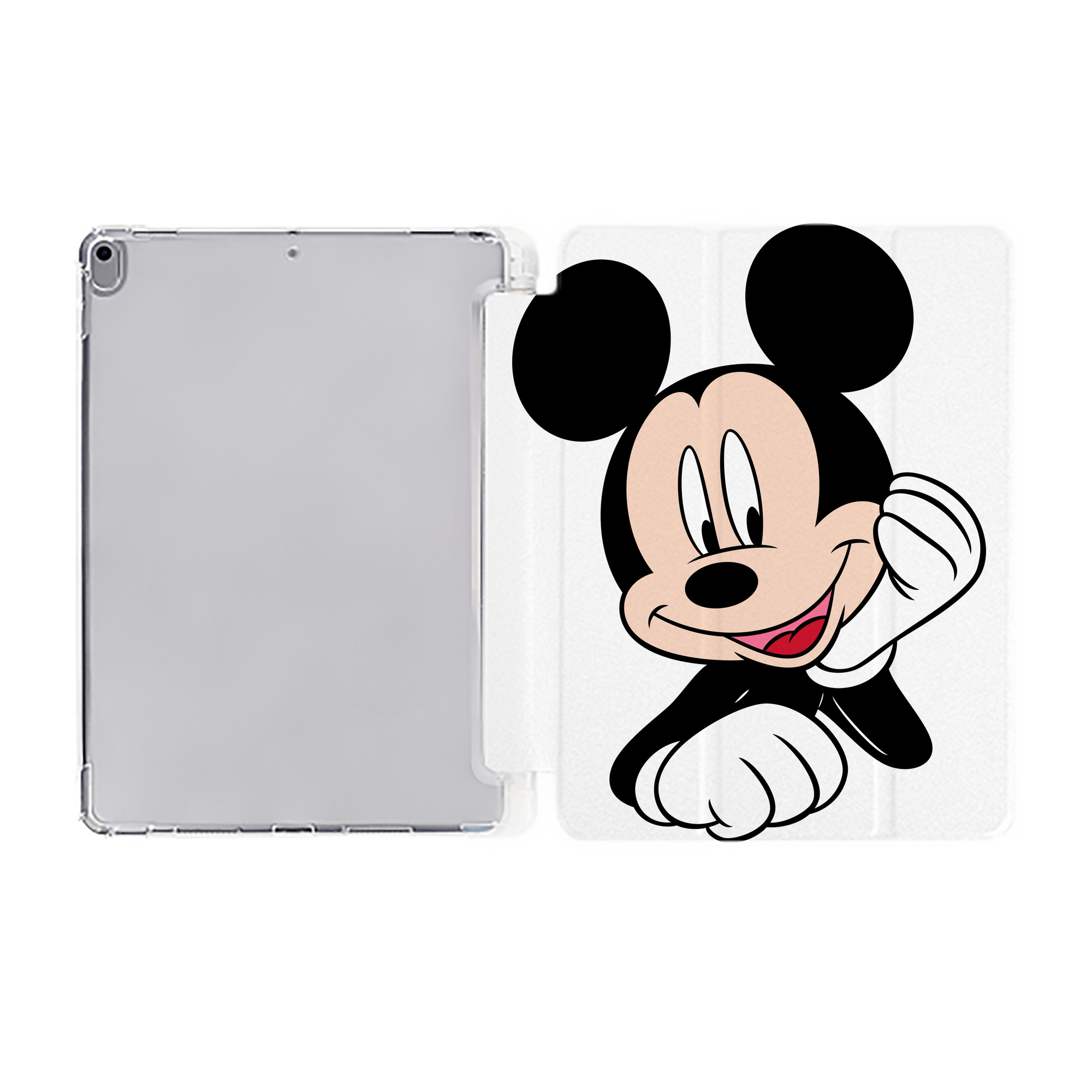 （画像用） ミッキーマウス Mickey Mouse IPad ケース ペン収納付き 三つ折りスタンド PUレザー×シリコン 対応機種9.5/10.5/10.9インチ